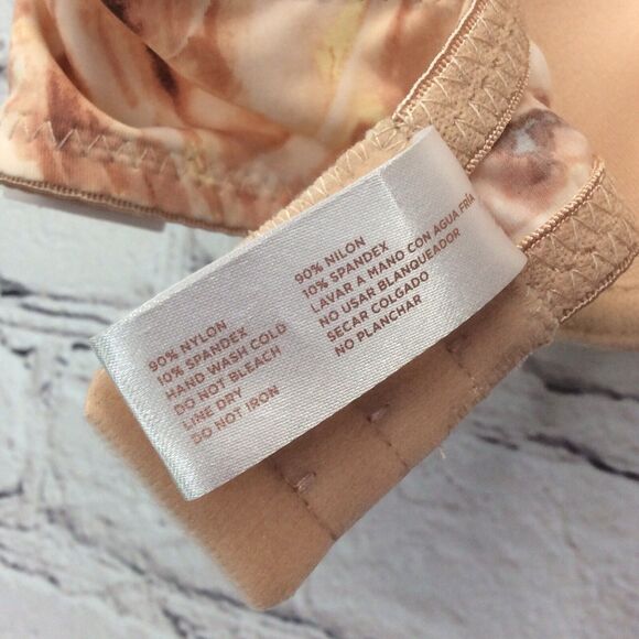 Danskin Intimates Push Up Bra Size 36B Padded Underwire Logo Tan/Brown Marbled - Picture 6 of 9